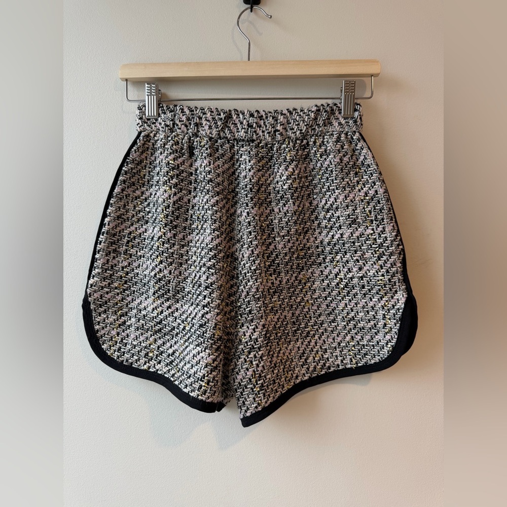 Maje Contrast Tweed Pink High Waisted Shorts - Picture 8 of 8